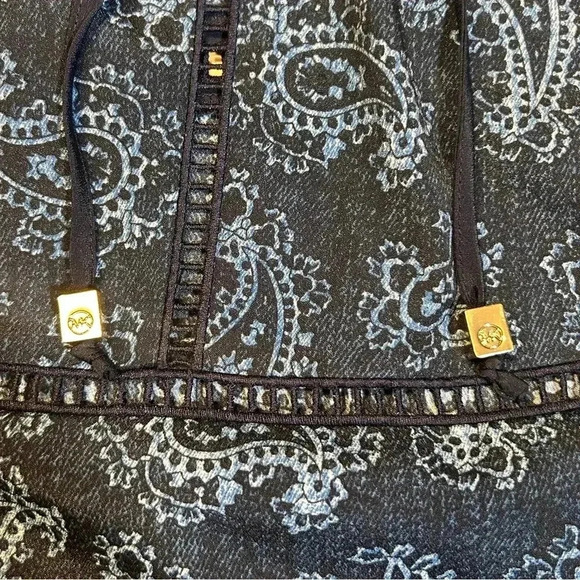 Michael Kors Navy Blue Paisley Print Blouse - Picture 7 of 11